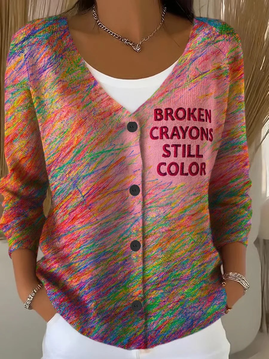 Womens Boho Floral Cardigan V-Neck Button-Up Sweater Outerwear Knited Sweater